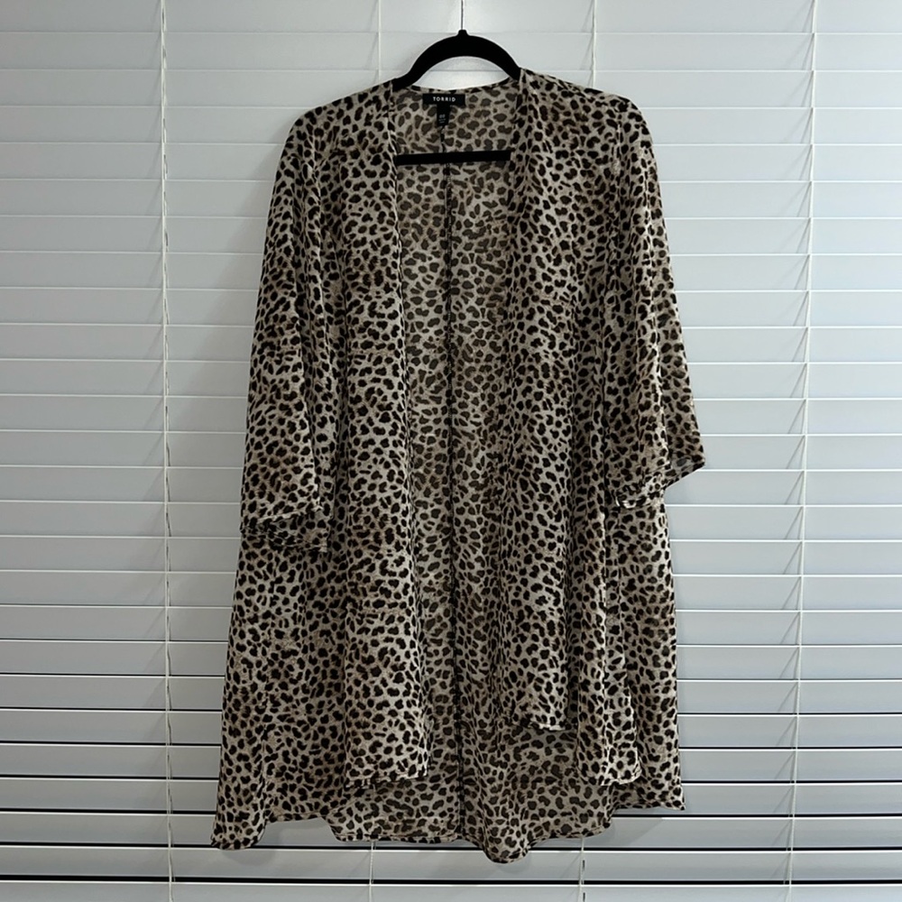 Animal Print Sheer Cardigan